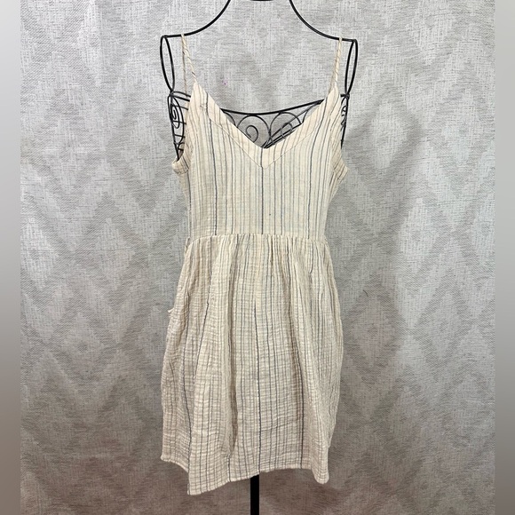Zara mini striped button up spaghetti strap dress size XS - Picture 6 of 9
